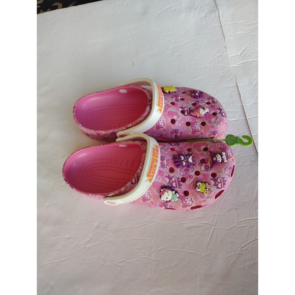 Crocs Shoes women's 12‎ Men's 10 Pink Hello Kitty and Friends With Jibbitz Comfy - Picture 3 of 7